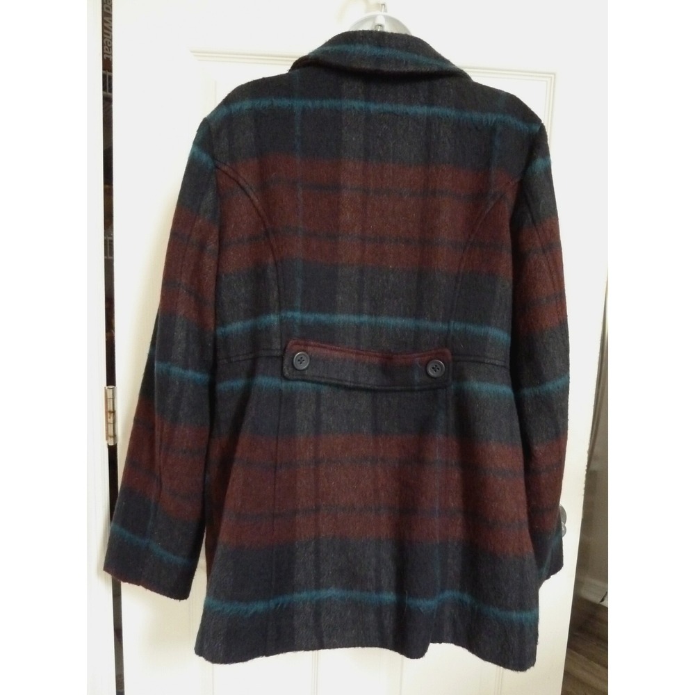 *COFFEE SHOP SANTA FE NY Sz XL Plaid Belted Back Barn Jacket Short Country* - Picture 4 of 7